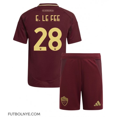 Camiseta AS Roma Enzo Le Fee #28 Primera Equipación para niños 2024-25 manga corta (+ pantalones cortos)